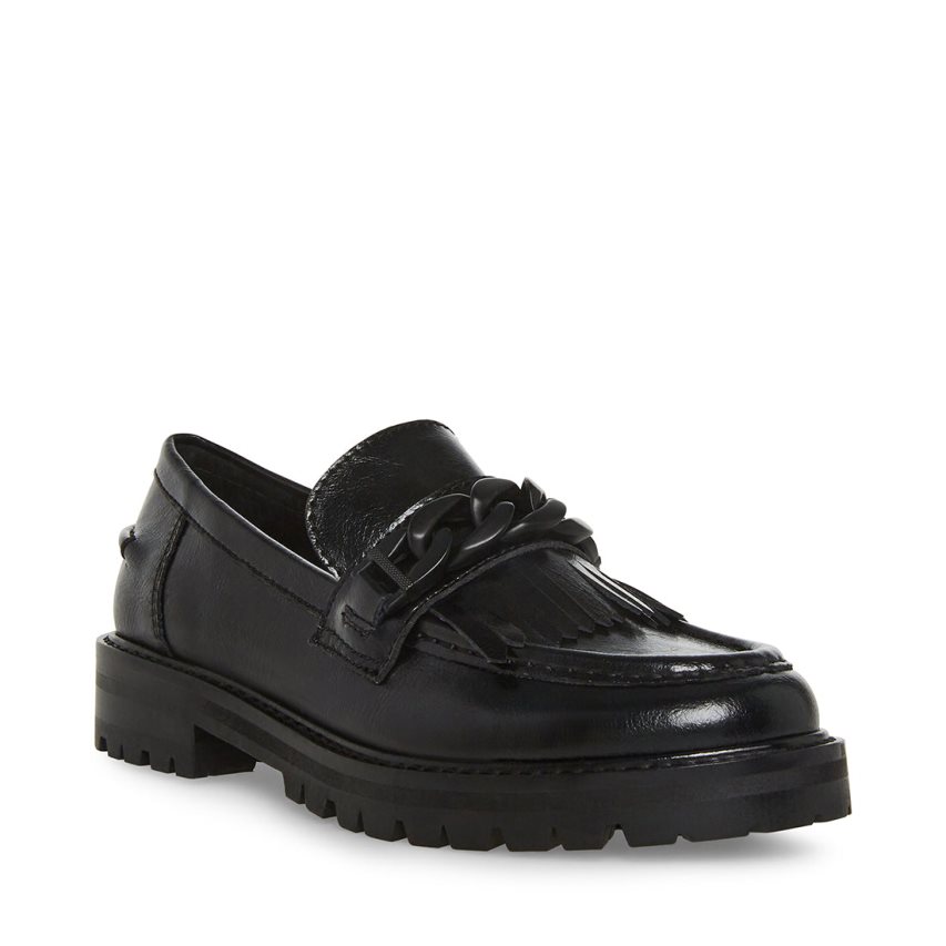 Loafers Steve Madden Malory Cuero Mujer Negras | ES XWS236